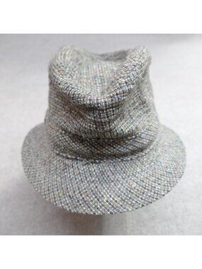 Millars Fedora Hat Gray Wool Speckled Tweed Birdseye Made in Ireland